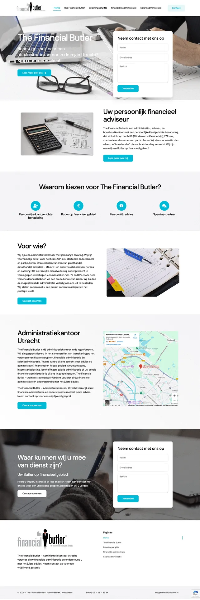 Website die MD Webbureau bouwde voor The Financial Butler