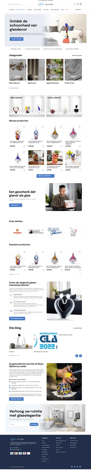 Website die MD Webbureau bouwde voor City of Glass