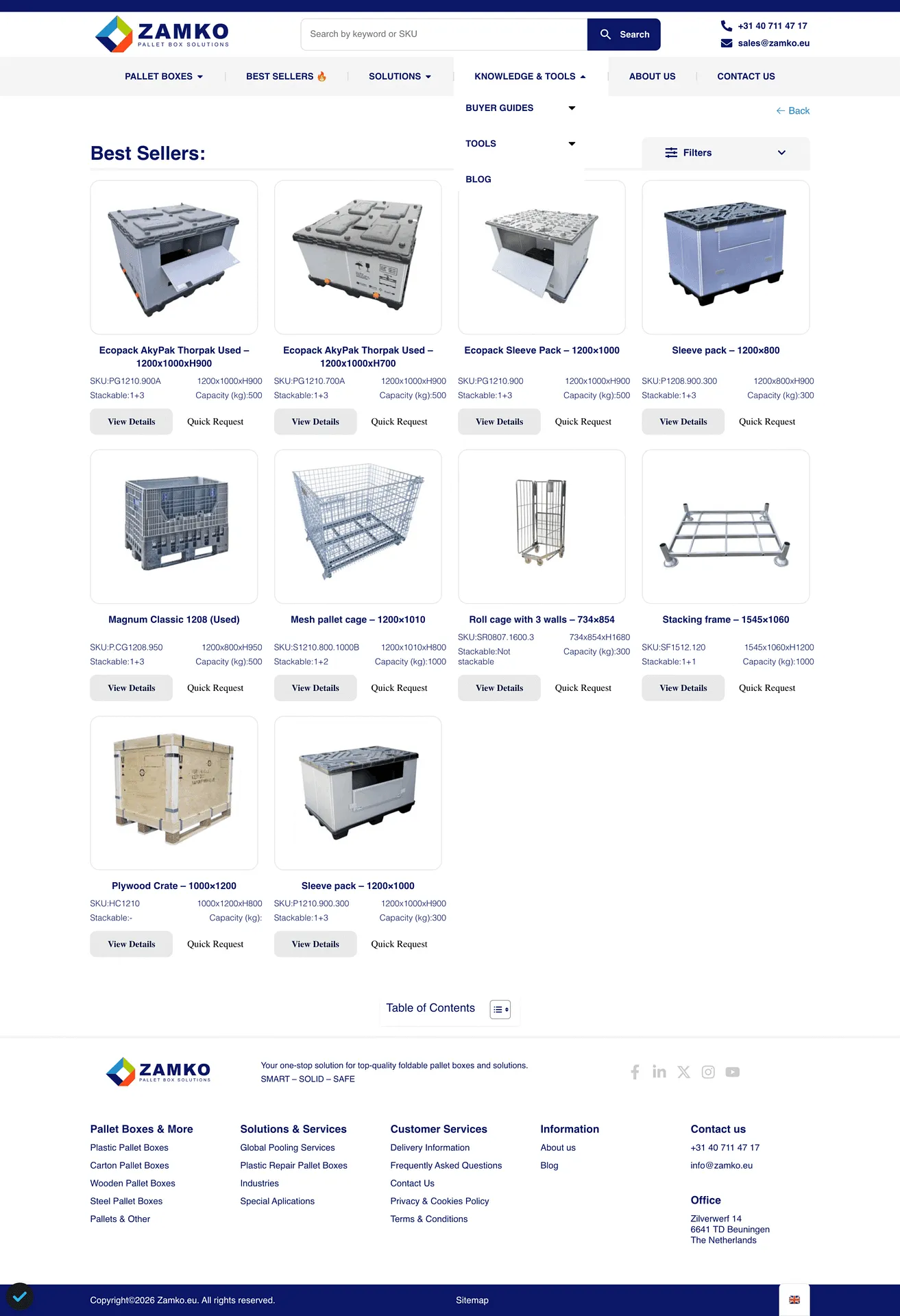 Website van Zamko B.V.