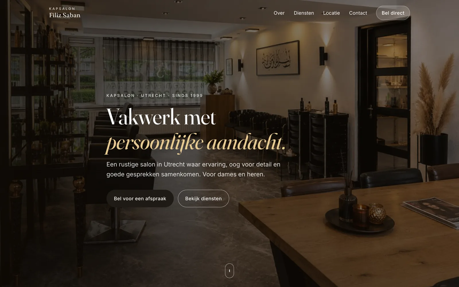 Website die MD Webbureau bouwde voor Kapsalon Filiz Saban