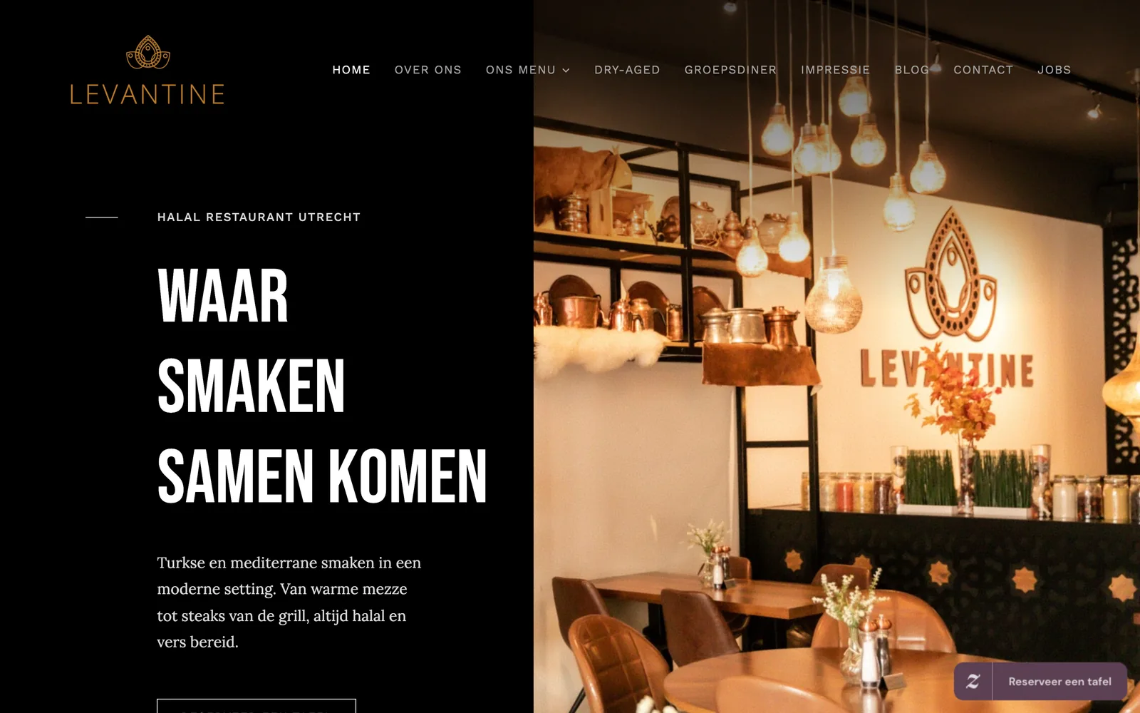 Website die MD Webbureau bouwde voor Levantine